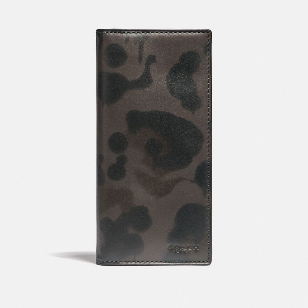 COACH F22845 Breast Pocket Wallet With Wild Beast Print CHARCOAL