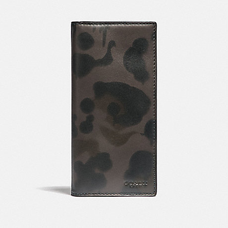 COACH F22845 BREAST POCKET WALLET WITH WILD BEAST PRINT CHARCOAL