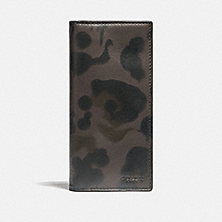 COACH F22845 Breast Pocket Wallet With Wild Beast Print CHARCOAL