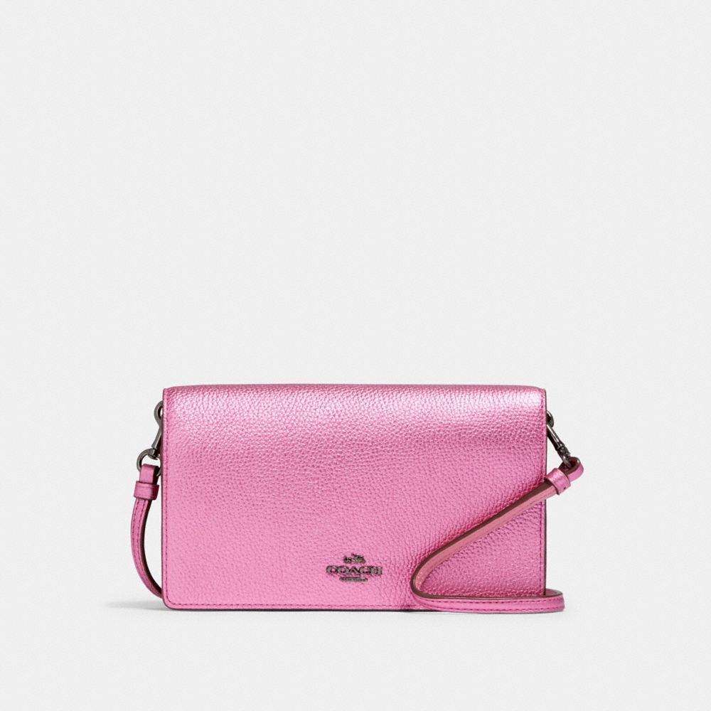 COACH F22851 HAYDEN FOLDOVER CROSSBODY CLUTCH DK/METALLIC ROSE