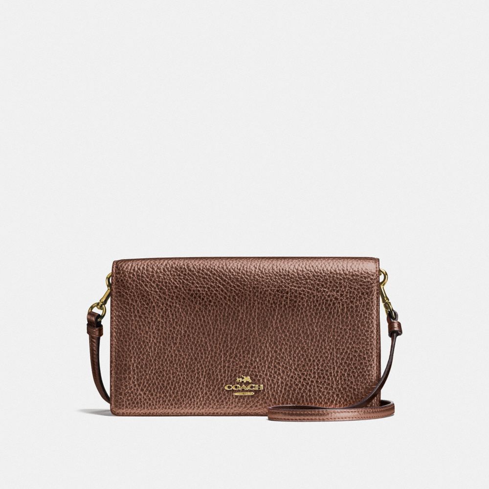 HAYDEN FOLDOVER CROSSBODY CLUTCH - LI/BRONZE - COACH F22851