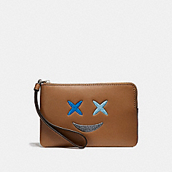 CORNER ZIP WRISTLET WITH GLITTER CHEEKY - COACH f22854 - SILVER/MULTICOLOR 1