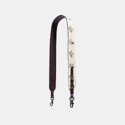 NOVELTY STRAP WITH CROSS STITCH FLORAL PRINT - COACH f22860 - DARK GUNMETAL/CHALK CROSS STITCH FLORAL