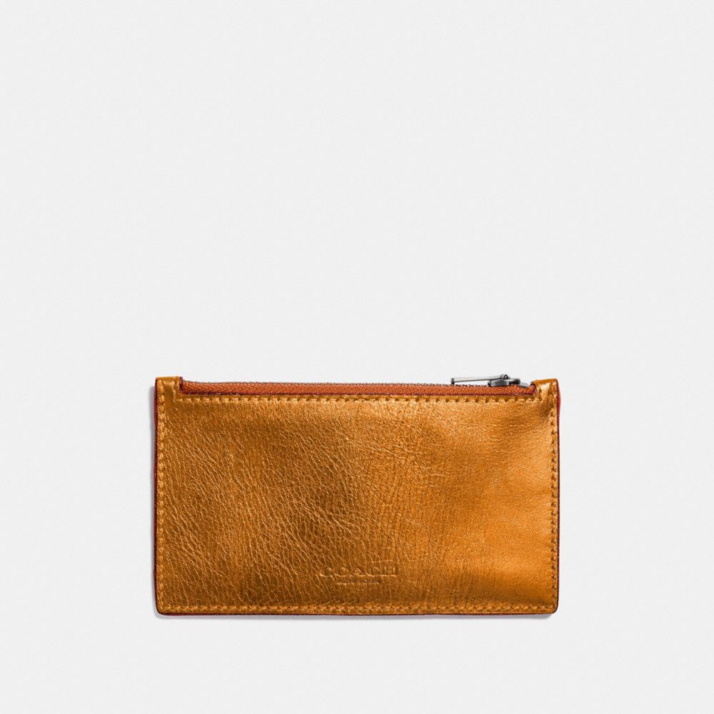 ZIP CARD CASE - METALLIC ORANGE/GIFTING ORANGE - COACH F22879