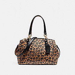 MINI CHRISTIE CARRYALL WITH WILD HEART PRINT - COACH f22889 - LIGHT GOLD/NATURAL MULTI