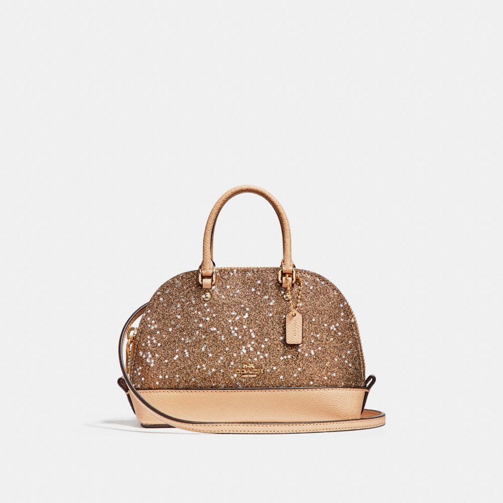 MICRO MINI SIERRA SATCHEL WITH STAR GLITTER - LIGHT GOLD/PLATINUM - COACH F22891