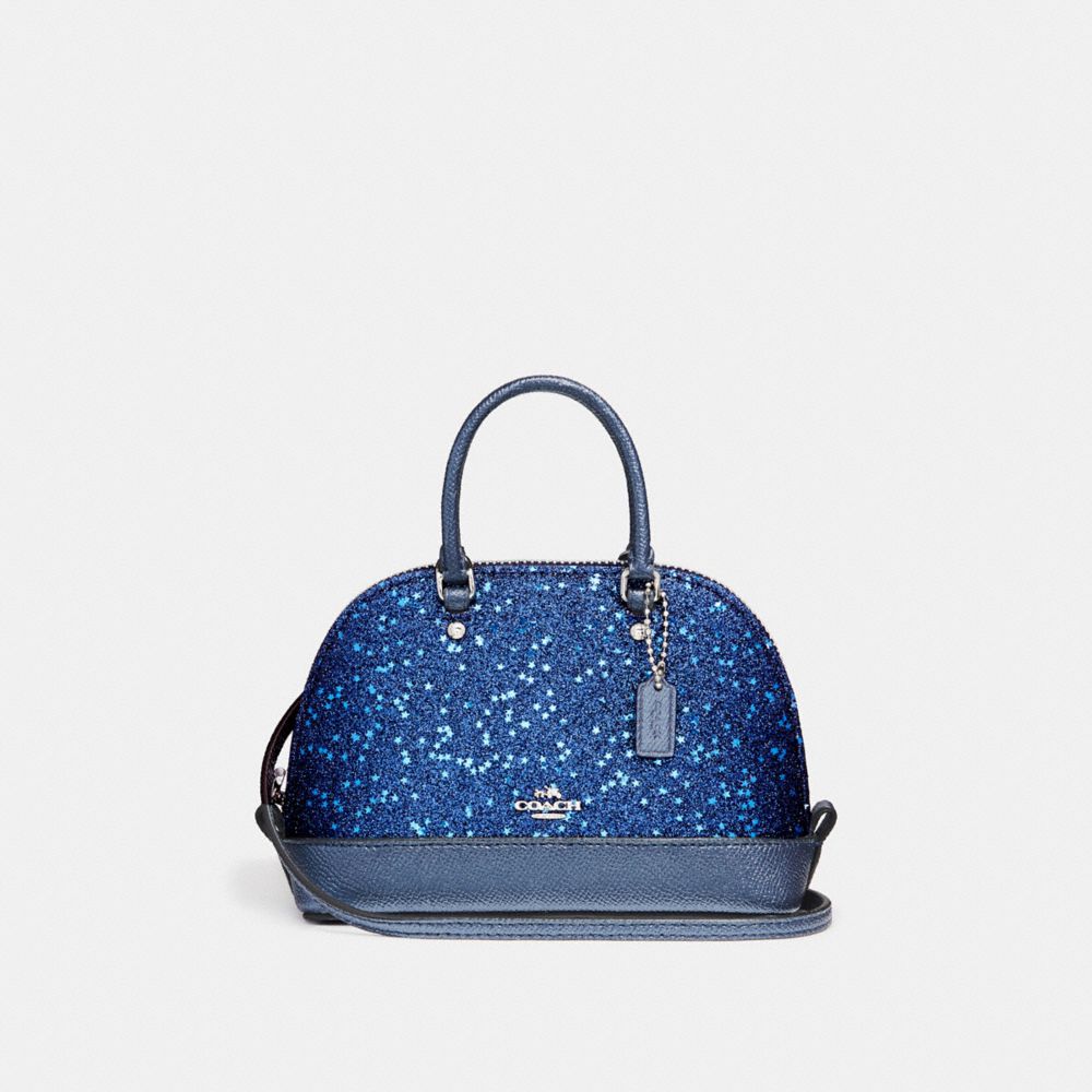 COACH F22891 Micro Mini Sierra Satchel With Star Glitter SILVER/BRIGHT MINERAL