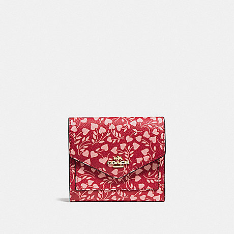 COACH SMALL WALLET WITH LOVE LEAF PRINT - LOVE LEAF/LIGHT GOLD - F22928