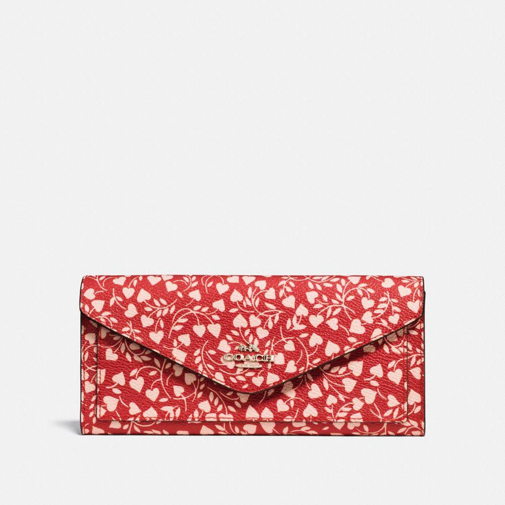 SOFT WALLET WITH LOVE LEAF PRINT - LOVE LEAF/LIGHT GOLD - COACH F22929