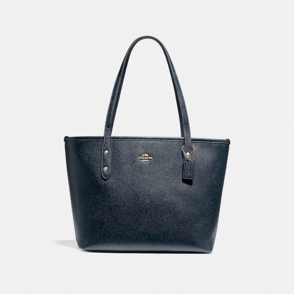 COACH F22967 MINI CITY ZIP TOTE LIGHT-GOLD/MIDNIGHT