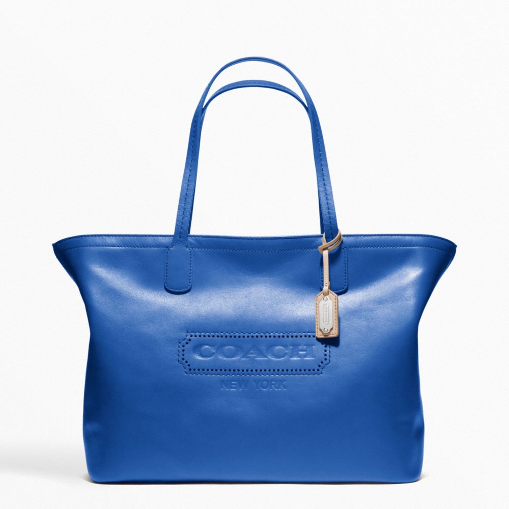 COACH F23105 - WEEKEND LEATHER MEDIUM ZIP TOP TOTE ONE-COLOR