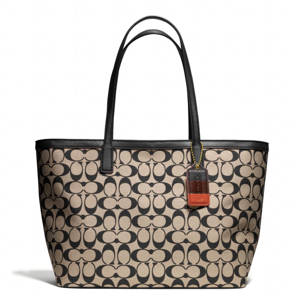 COACH F23107 Weekend Printed Signature Zip Top Tote 