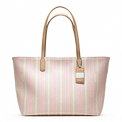 COACH WEEKEND TICKING STRIPE ZIP TOP TOTE - ONE COLOR - F23108