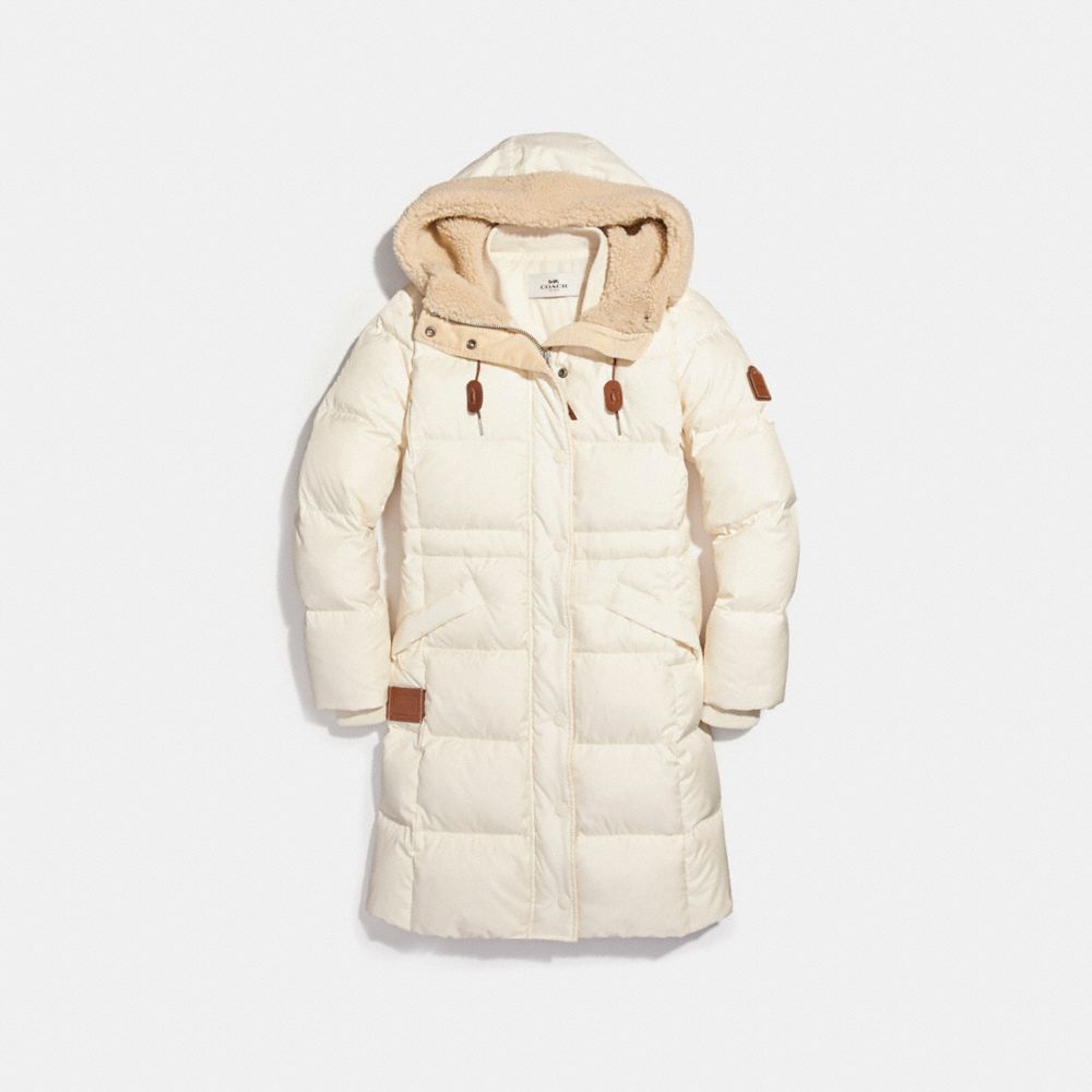 SOLID LONG PUFFER - COACH f23182 - CREAM