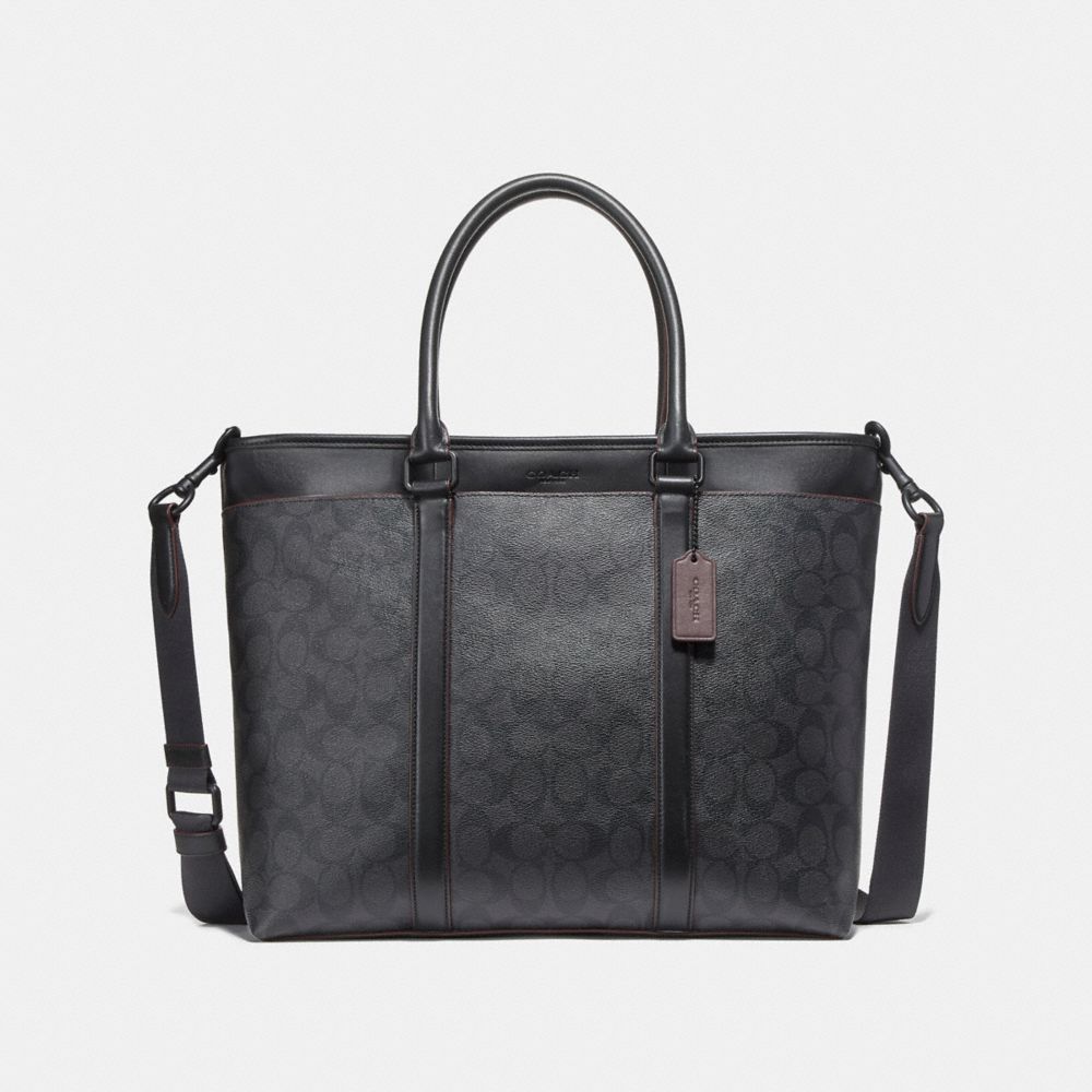 COACH F23211 Perry Business Tote MATTE BLACK/BLACK/BLACK/OXBLOOD