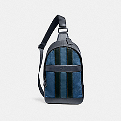 CHARLES PACK WITH VARSITY STRIPE - COACH f23219 - DENIM/BLACK/DENIM/BLACK ANTIQUE NICKEL