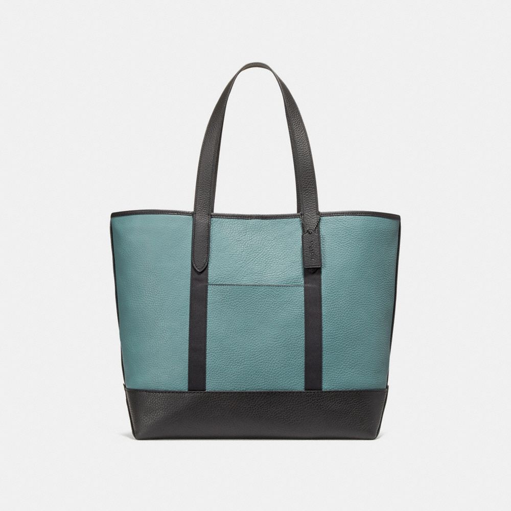 COACH WEST TOTE IN COLORBLOCK - SLATE/BLACK/BLACK ANTIQUE NICKEL - f23248