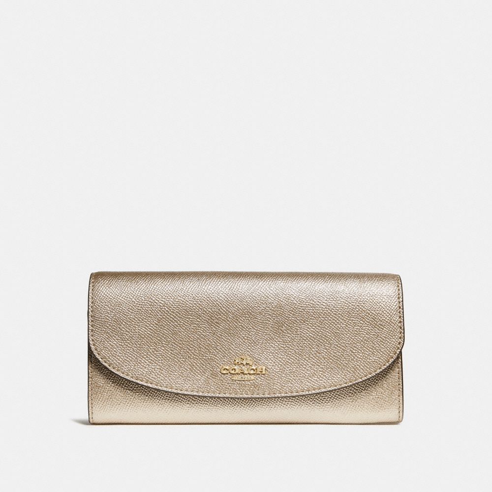 COACH SLIM ENVELOPE WALLET - LIGHT GOLD/PLATINUM - f23255