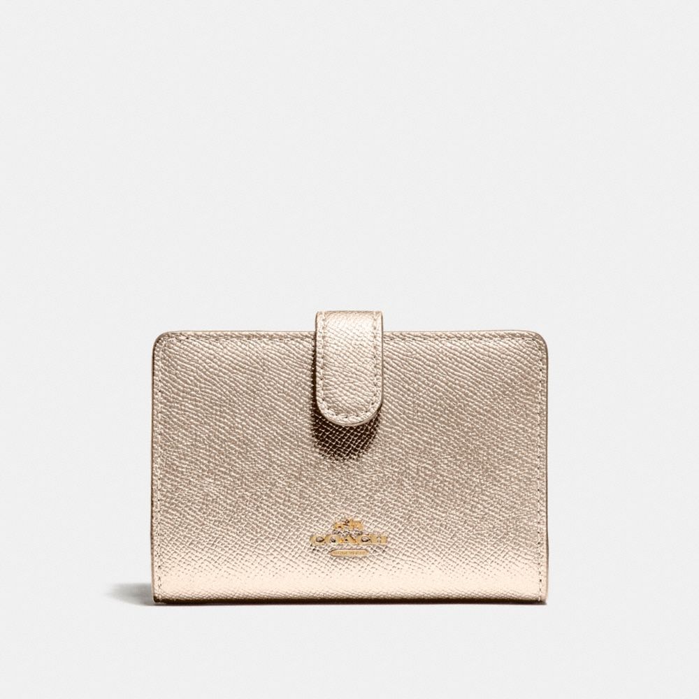 MEDIUM CORNER ZIP WALLET - COACH f23256 - LIGHT GOLD/PLATINUM