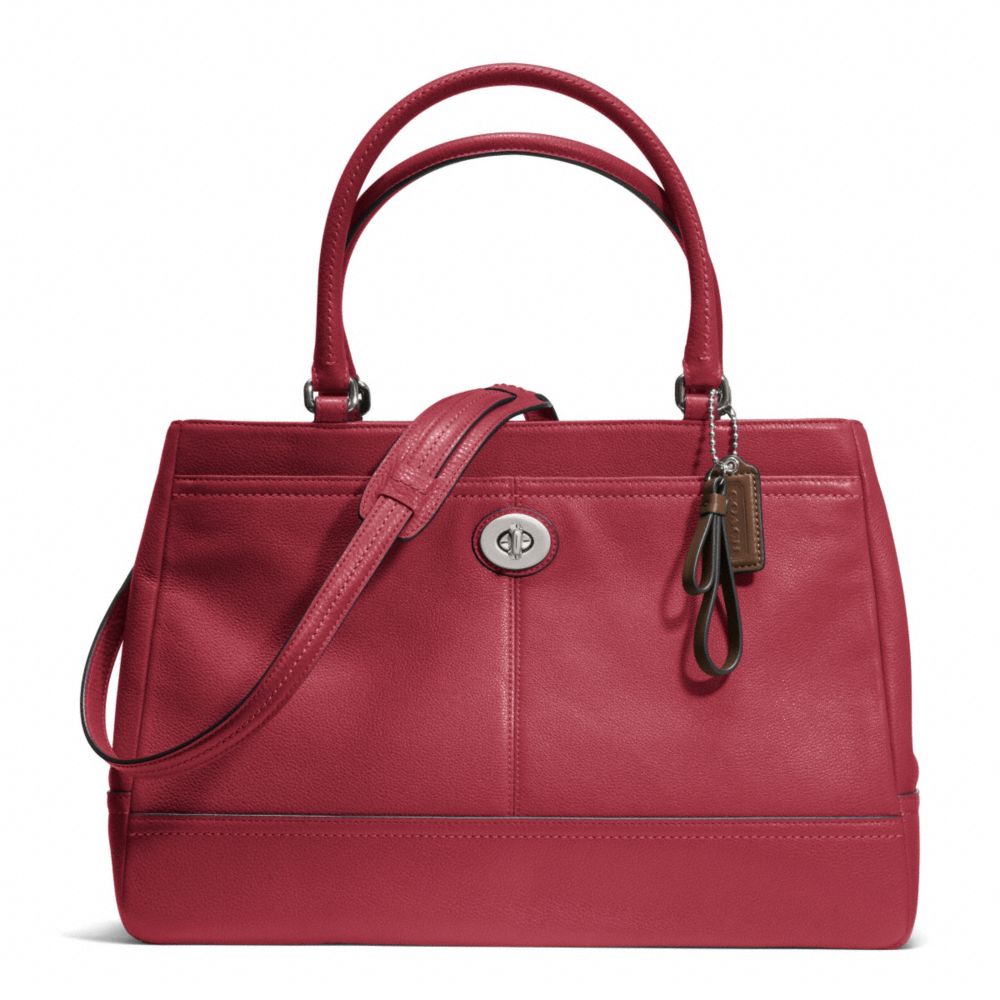 COACH F23268 - PARK LEATHER LARGE CARRYALL SILVER/BLACK CHERRY
