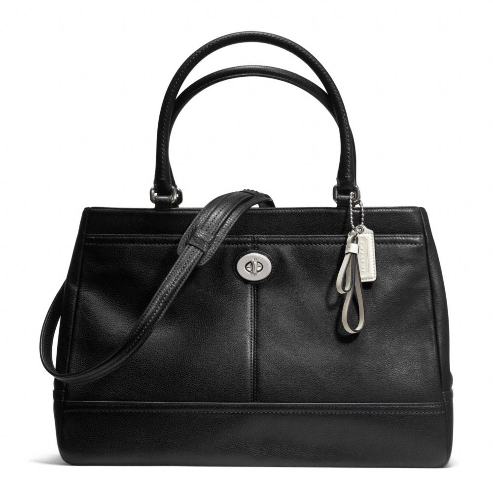 PARK LEATHER LARGE CARRYALL - f23268 - SILVER/BLACK