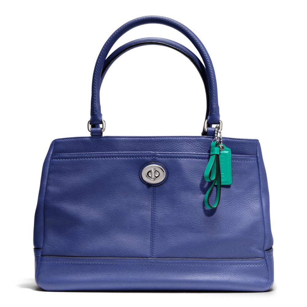 PARK LEATHER CARRYALL - f23280 - SILVER/FRENCH BLUE