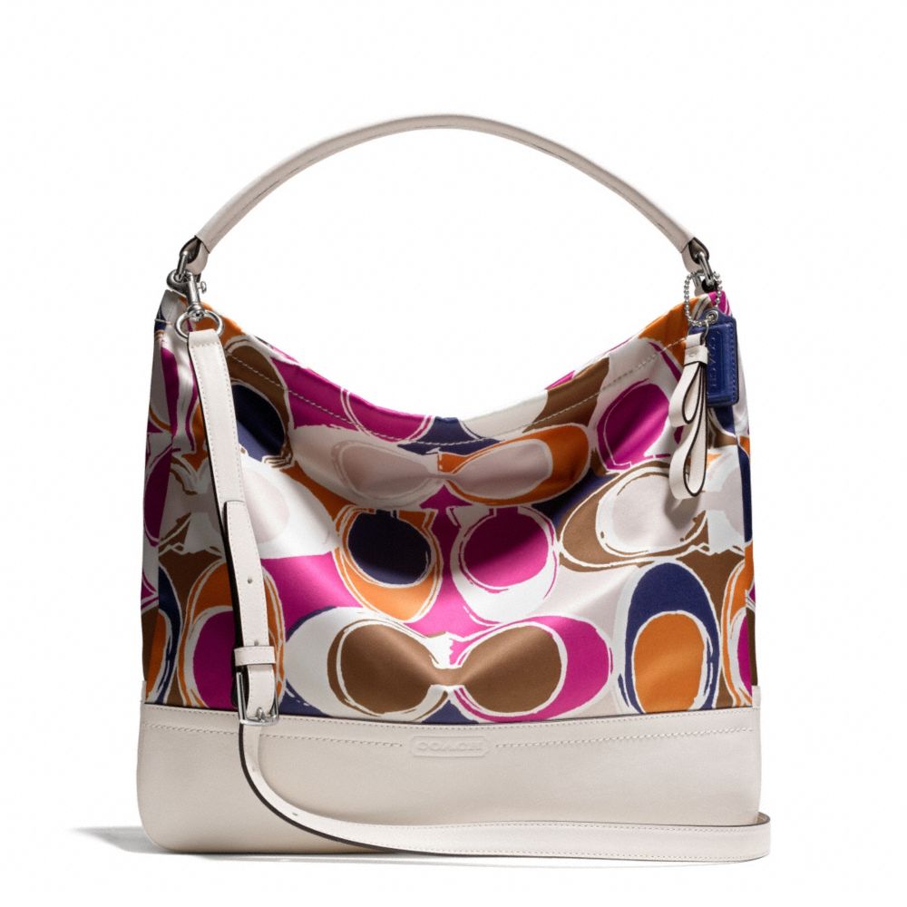 COACH F23282 PARK HAND DRAWN SCARF PRINT HOBO ONE-COLOR