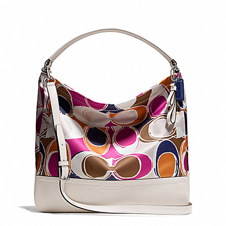 COACH F23282 PARK HAND DRAWN SCARF PRINT HOBO ONE-COLOR