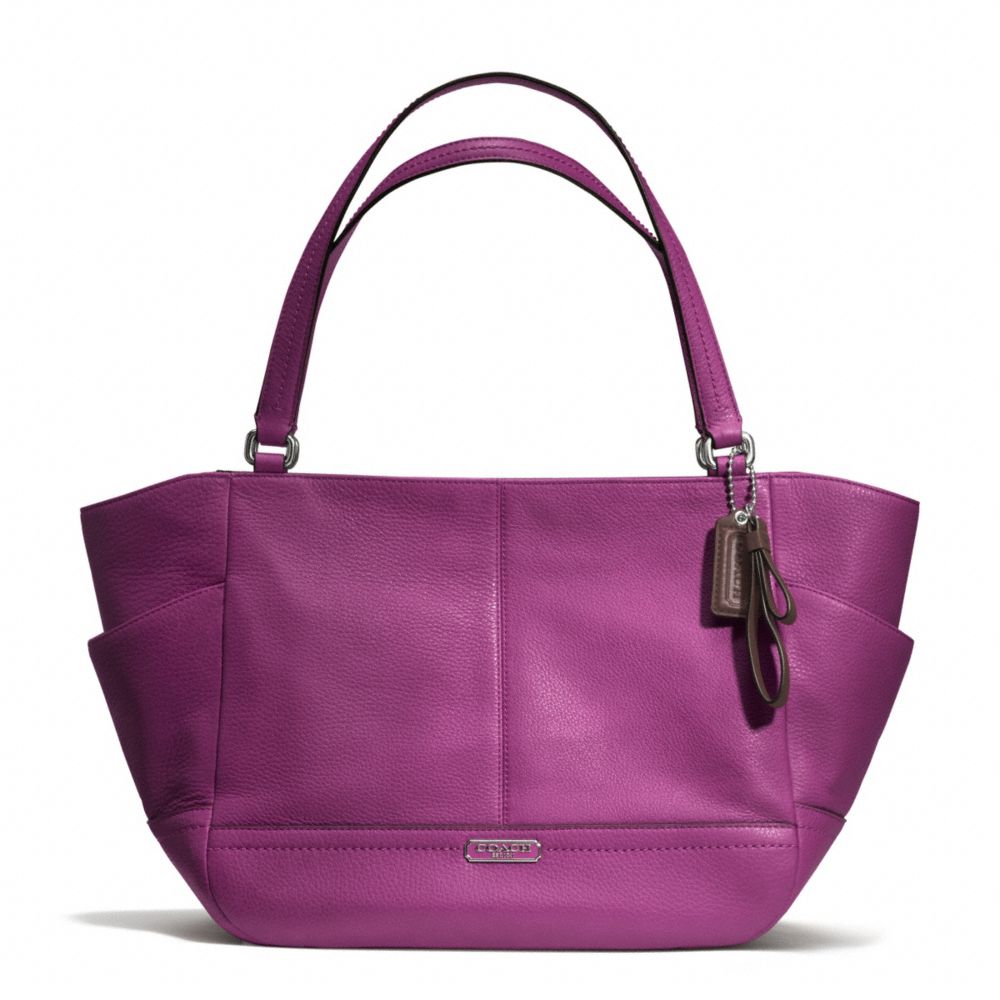 PARK LEATHER CARRIE TOTE - SILVER/AMETHYST - COACH F23284