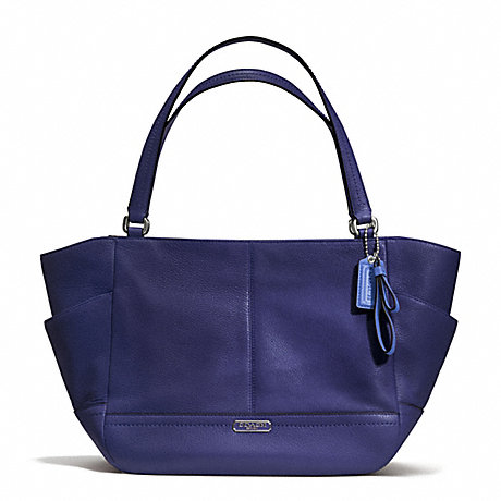 COACH F23284 PARK LEATHER CARRIE TOTE SILVER/INDIGO