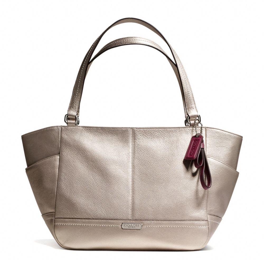 COACH F23284 PARK LEATHER CARRIE TOTE SILVER/PEWTER