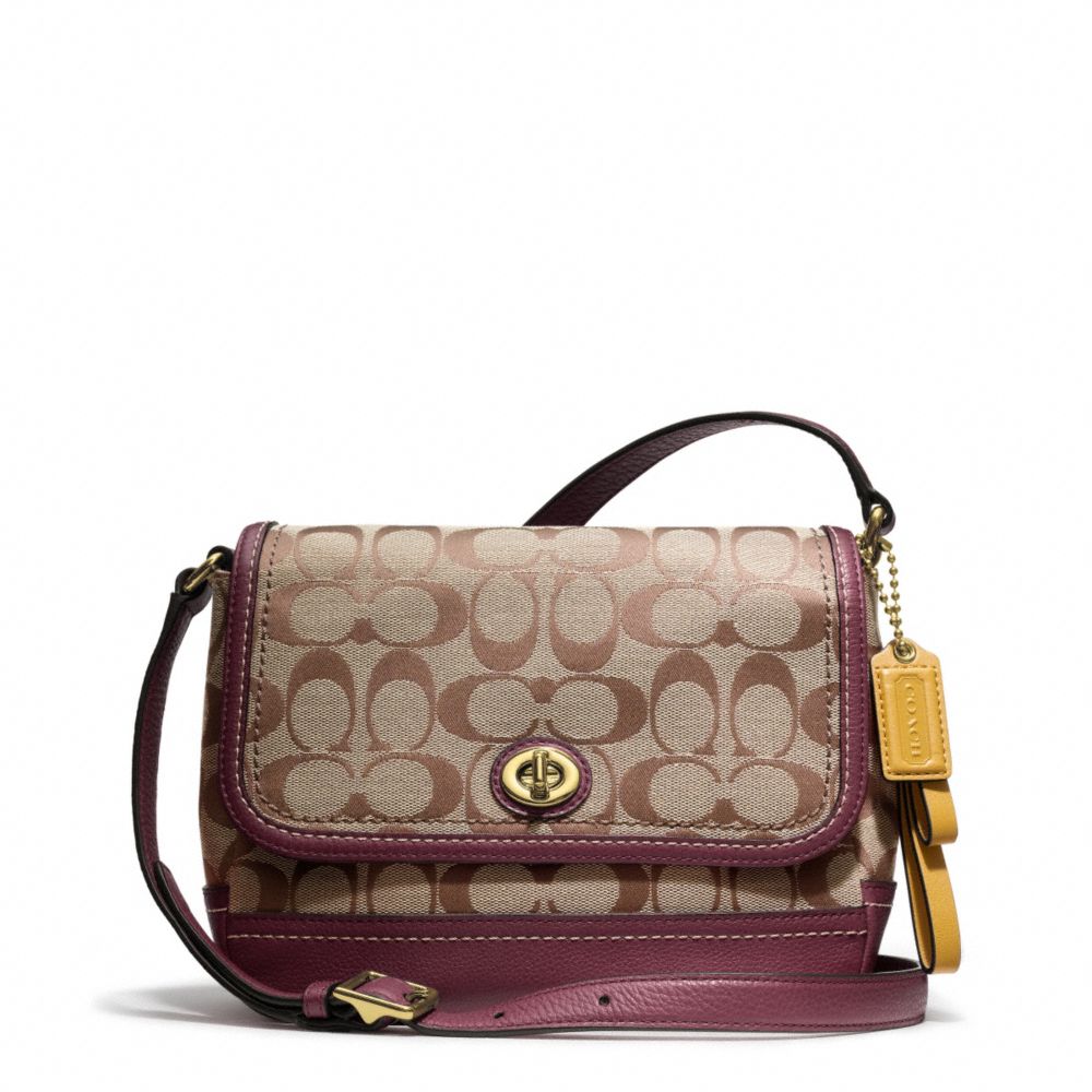 COACH F23286 Park Signature Violet Crossbody BRASS/KHAKI/BURGUNDY