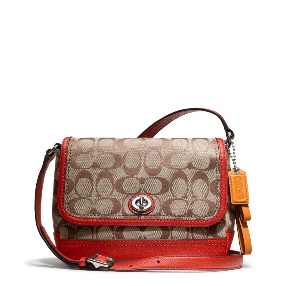 COACH PARK SIGNATURE VIOLET - SILVER/KHAKI/VERMILLION - f23286