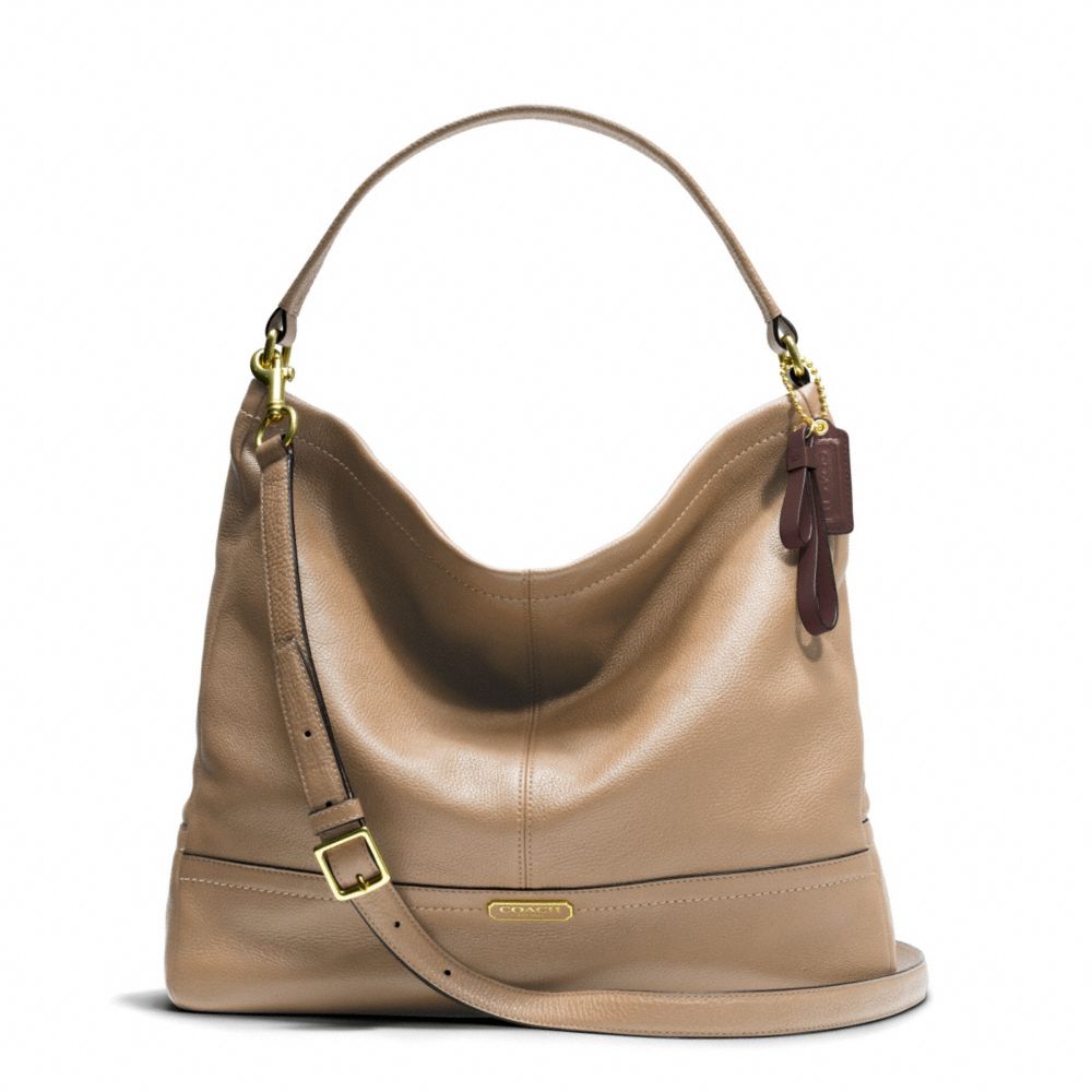 PARK LEATHER HOBO - f23293 - BRASS/SAND