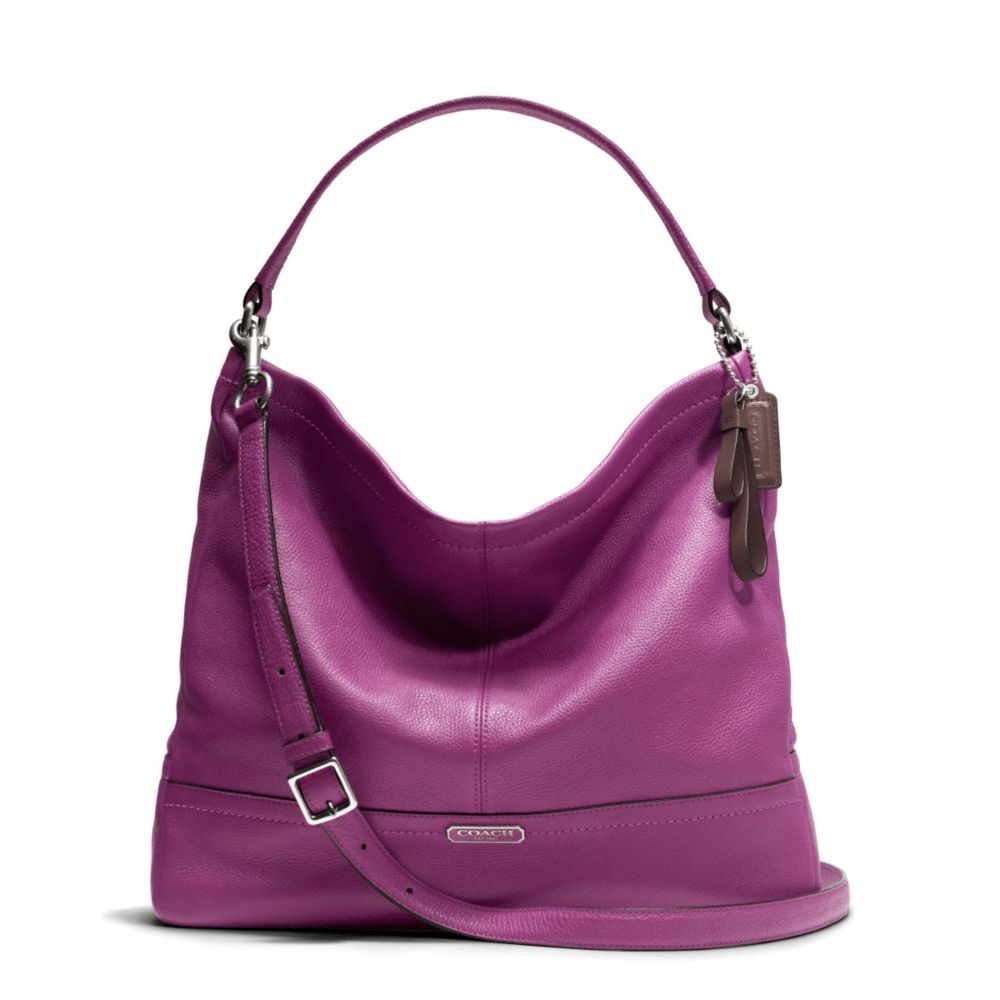 PARK LEATHER HOBO - f23293 - SILVER/AMETHYST