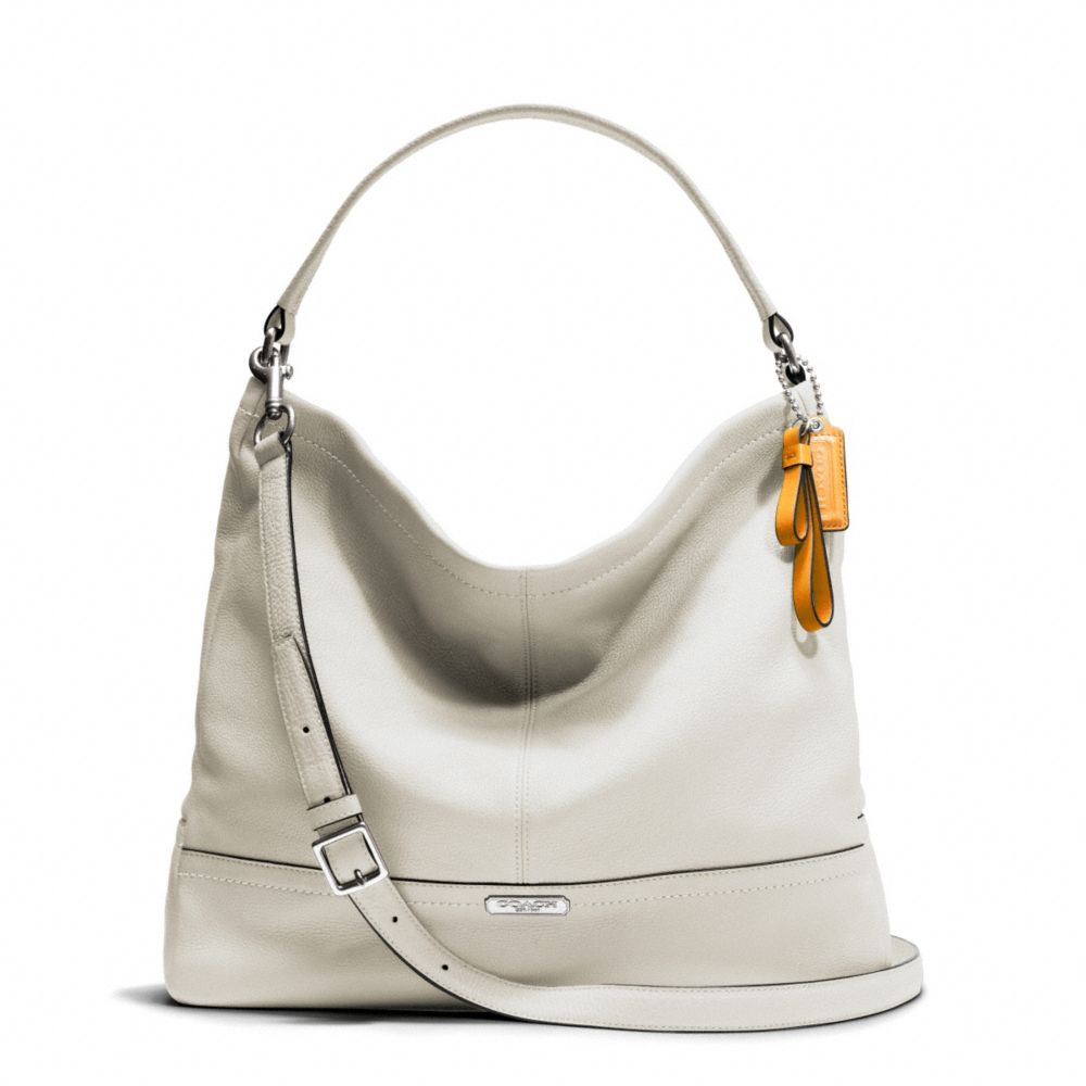 PARK LEATHER HOBO - f23293 - SILVER/PARCHMENT