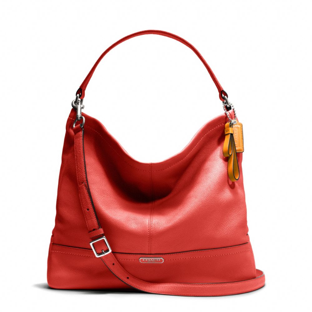 COACH F23293 Park Leather Hobo SILVER/VERMILLION