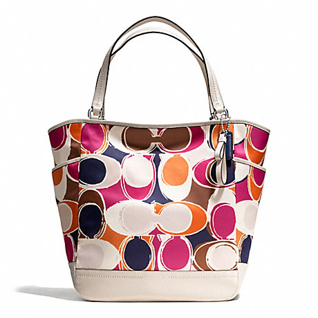COACH F23299 PARK HAND DRAWN SCARF PRINT NORTH/SOUTH TOTE ONE-COLOR