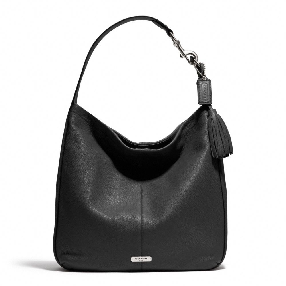 COACH F23309 Avery Leather Hobo SILVER/BLACK