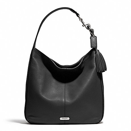 COACH AVERY LEATHER HOBO - SILVER/BLACK - f23309