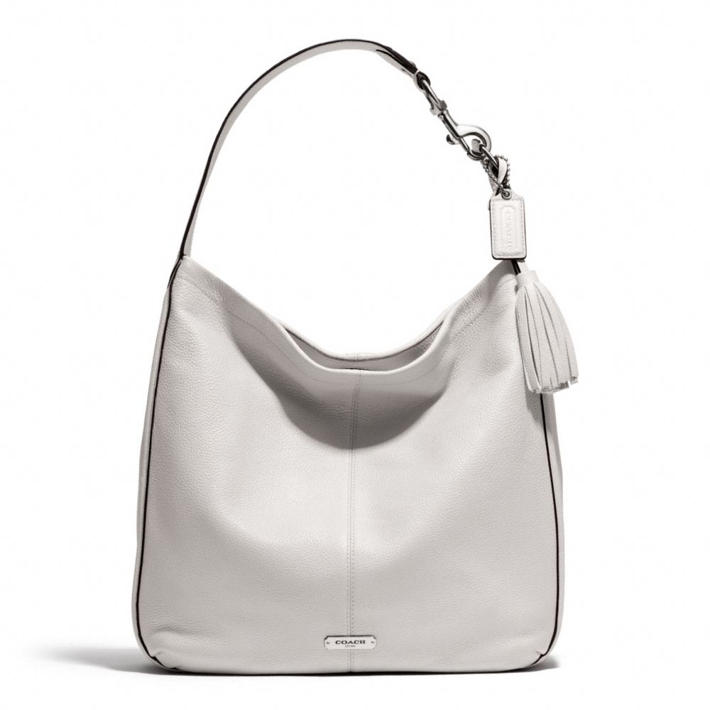 AVERY LEATHER HOBO - f23309 - SILVER/PEARL