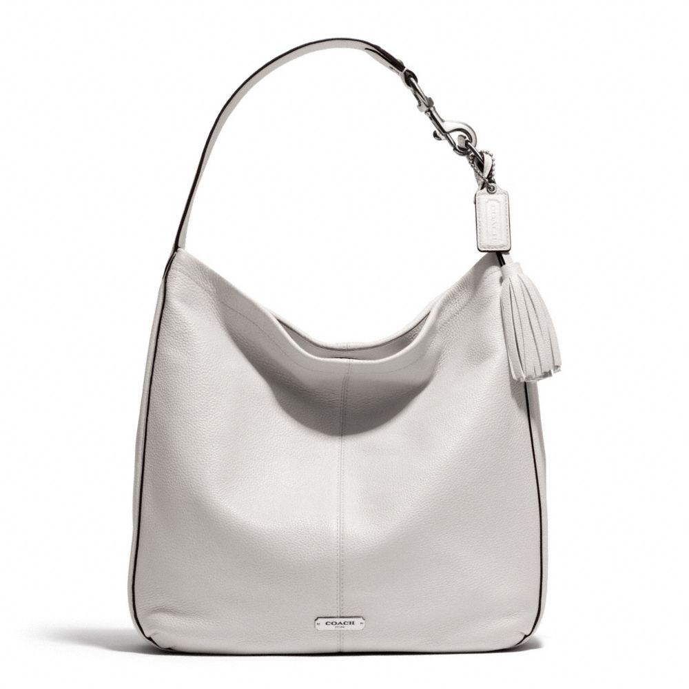 COACH f23309 AVERY LEATHER HOBO SILVER/PEARL