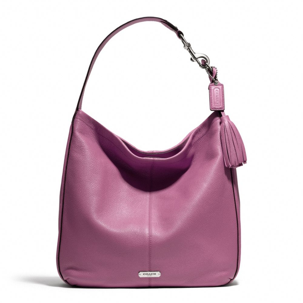 COACH f23309 AVERY LEATHER HOBO SILVER/ROSE