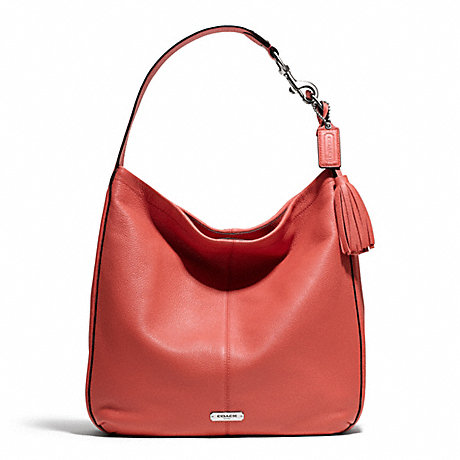 COACH F23309 AVERY LEATHER HOBO SILVER/SIENNA