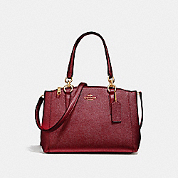 MINI CHRISTIE CARRYALL - LIGHT GOLD/METALLIC CHERRY - COACH F23337