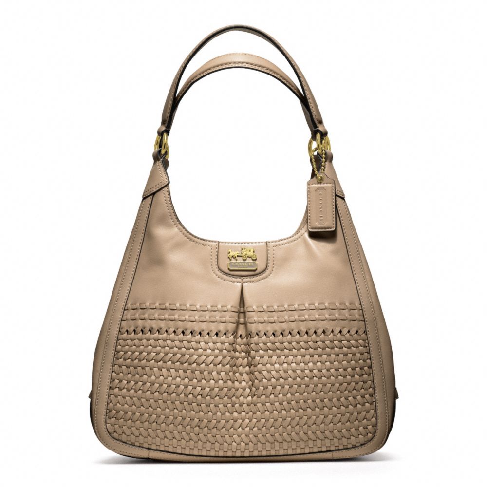 COACH F23385 Madison Woven Maggie BRASS/TAUPE