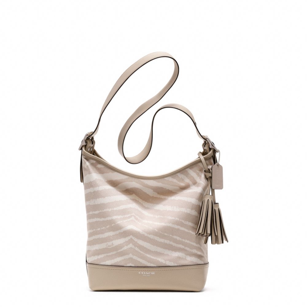 COACH F23410 Zebra Print Duffle SILVER/LIGHT SAND