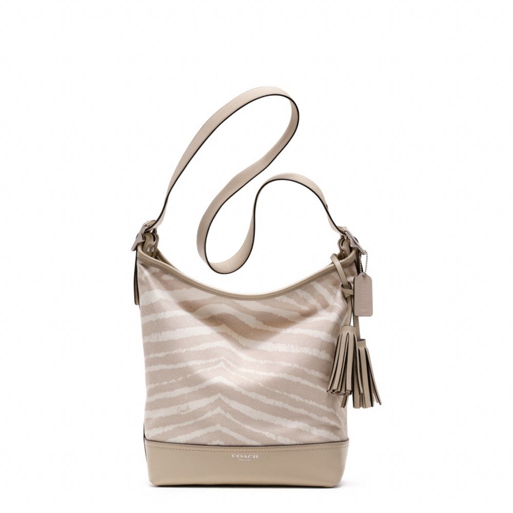 COACH F23410 Zebra Print Duffle SILVER/LIGHT SAND