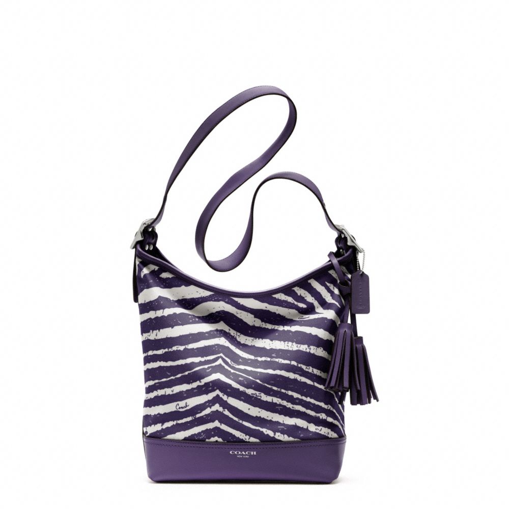 COACH ZEBRA PRINT DUFFLE - SILVER/MARINE - F23410