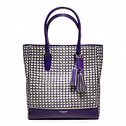 COACH CANING LEATHER TANNER NORTH/SOUTH TOTE - ONE COLOR - F23412